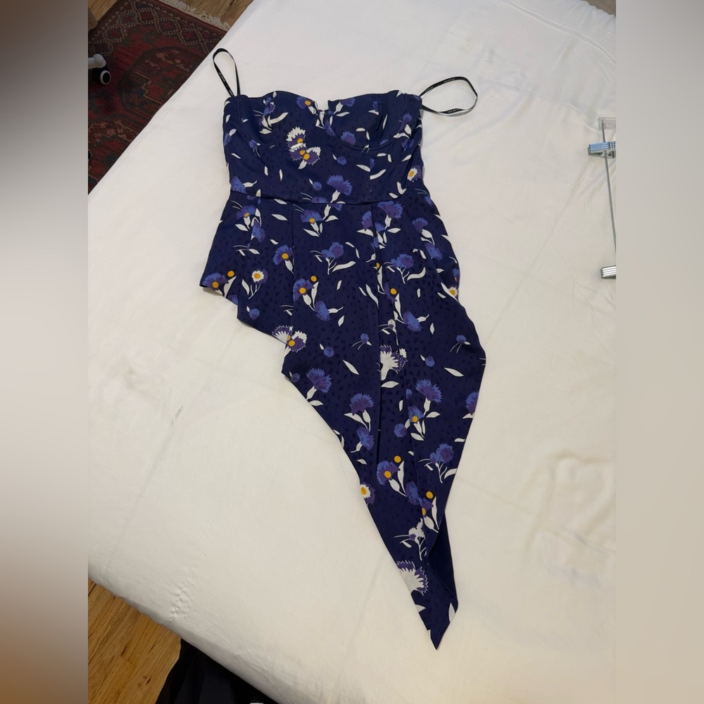 Self-Portrait Strapless Asymmetrical Hem Bustier Top - Picture 2 of 9